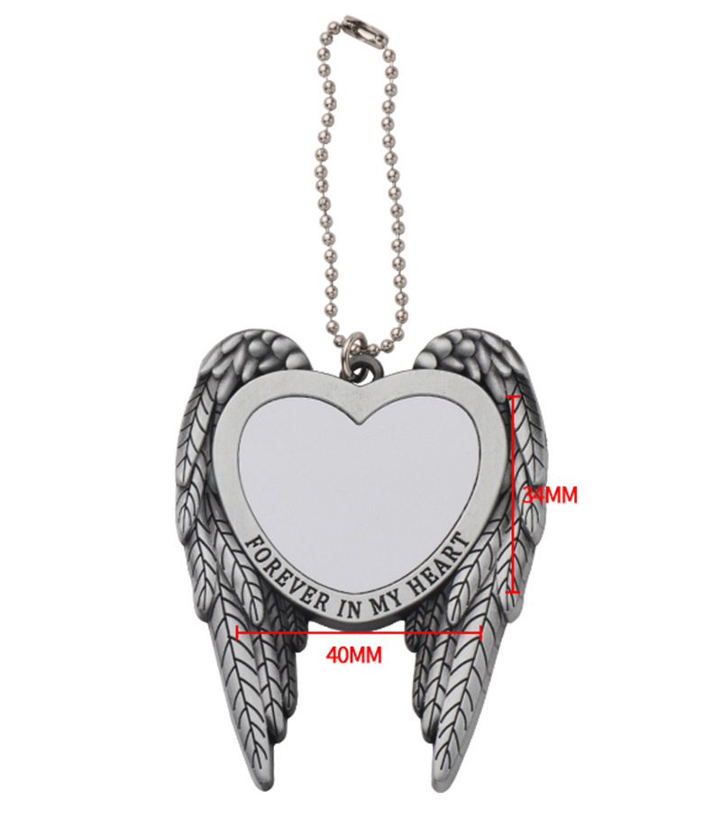 Heat Transfer Blank Angel Wings Holding Heart Pendant European and American Car Accessories Cross-Border Amazon Hot Seller