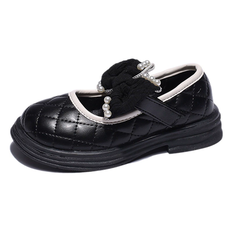 Осенние новинки 2025: Детские кожаные туфли для девочек в корейском стиле, туфли-балетки с бантом для принцесс, оптом
