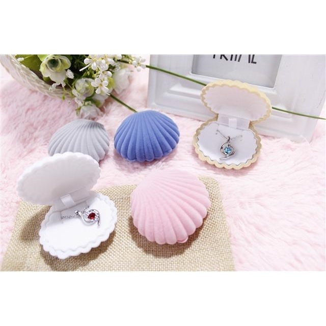 Shell Shape Ring Box Earrings Gift Displ...