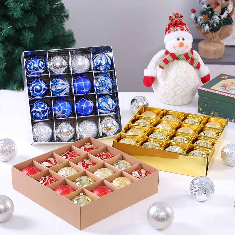 Navidad pintada bola bola bola de color cartoon bola de brillo galvanizado bola de brillo pintada bola de forma extraña colgante bola de decoración de árbol de Navidad