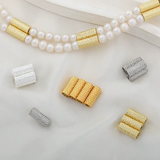 18k包金保色车花磁管直管diy饰品配件珍珠项链手链磁铁扣批花隔管