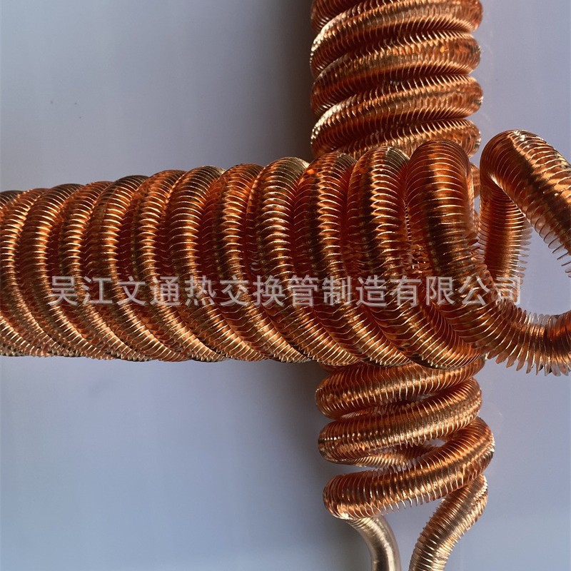 铜翅片管盘管冷却器 齿轮箱翅片管盘管散热器 减速机热交换器厂家