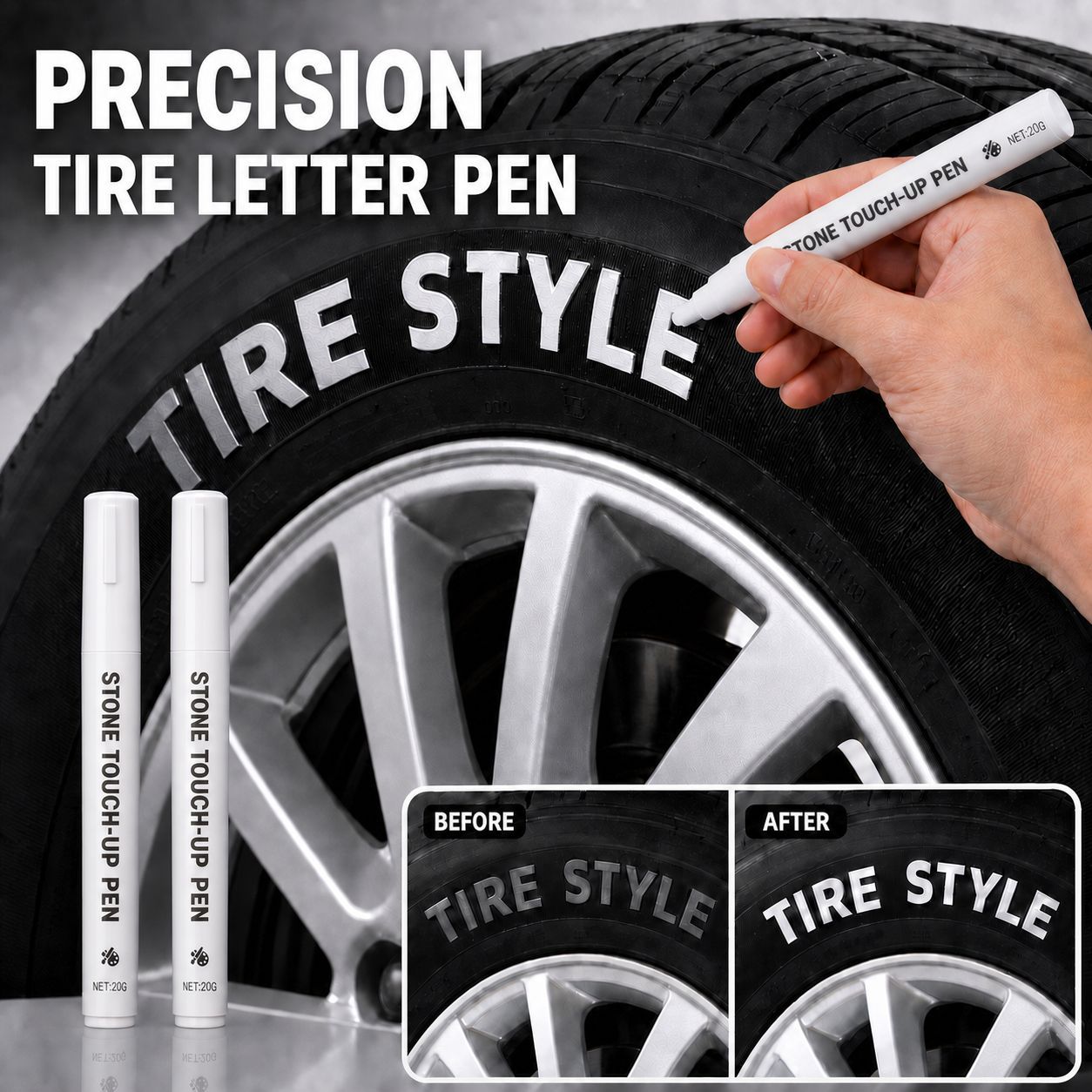 Cross-border car tire paint pen, tire marking pen, waterproof and wear-resistant tire paint pen, wheel hub DIY marker