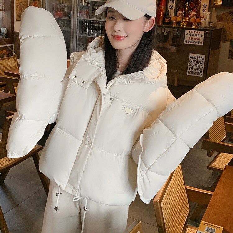 外贸可拆卸袖子羽绒棉服女冬季新款棉袄韩版宽松连帽棉衣短款外套|undefined