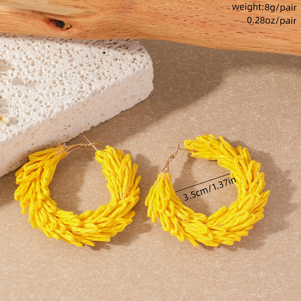 11g Weight 304 Stainless Steel Ear Needle Material Earrings Classification 1 Pair Quantity Holiday, Travel Occasion raffia Material Geometric Pattern All Seasons Season Women's Gender Vacation, Simple Style Style 1 Pair Vacation Simple Style Geometric Raffia Earrings 11