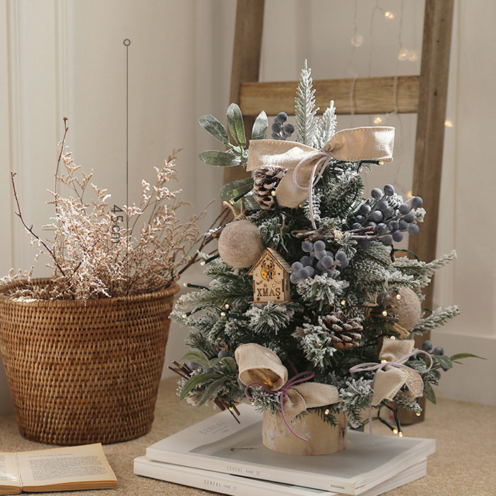 Nuevos productos transfronterizos árbol de Navidad con lámparas árbol de escritorio PE pequeño árbol de Navidad decoración de Navidad Amazon al por mayor