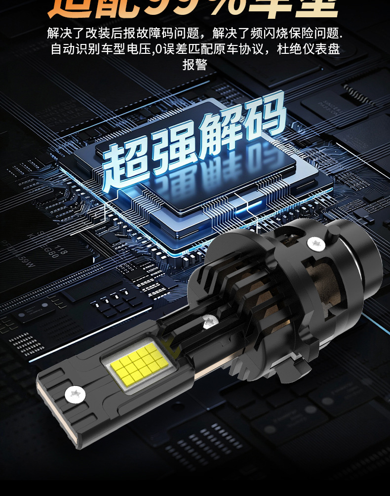 Cross-border exclusive supply of ultra-bright car LED headlights D2S xenon lamp D4S high/low beam 250W focused front light