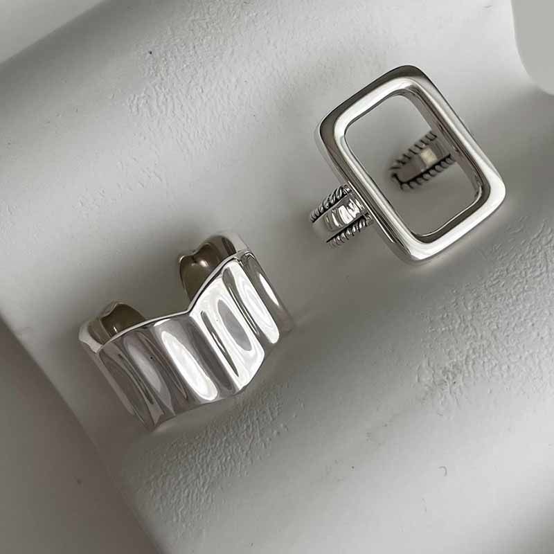 Eleant Open European American Layered Vintae Number Silver For Men And Women, Ins Cold Style Irreular Combination_voghion.com