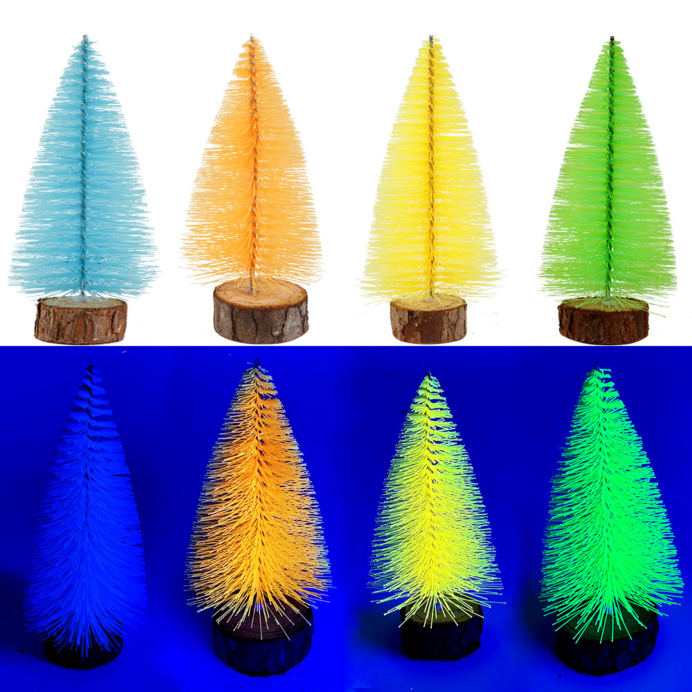 Amazonas mini árbol de Navidad fluorescente color pines de árbol de Navidad ventana decoración de escritorio imitación decoración de árbol pequeño