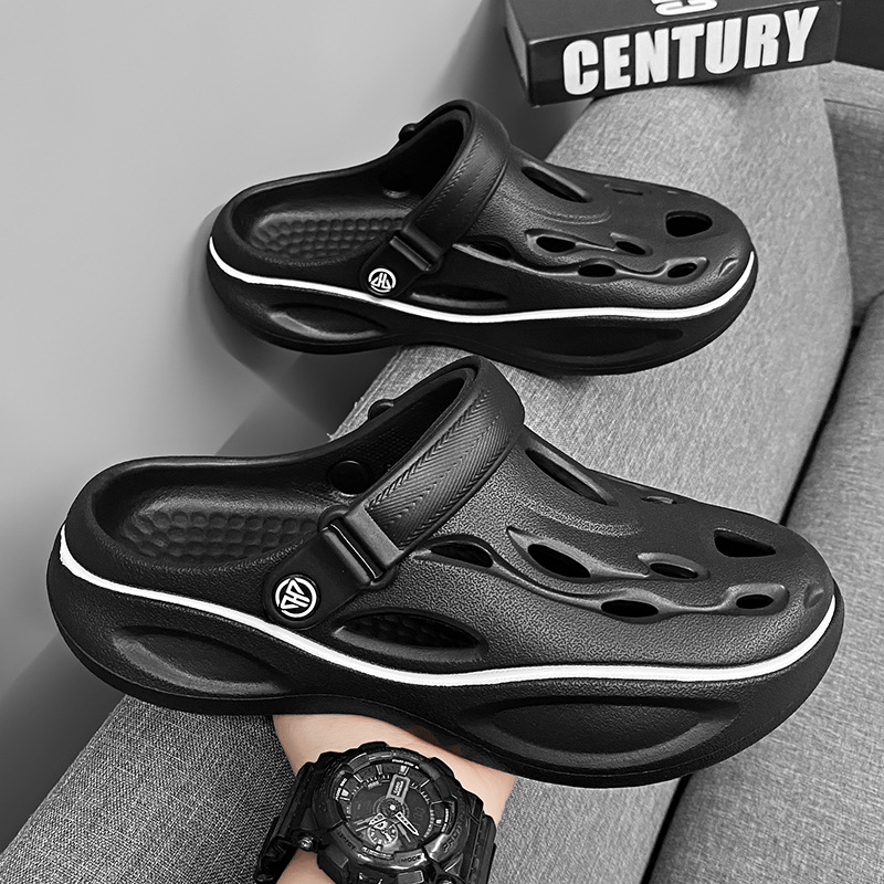 2024 verano nuevo calzado de agujero al aire libre tendencia versátil suela gruesa zapatillas de playa transpirables