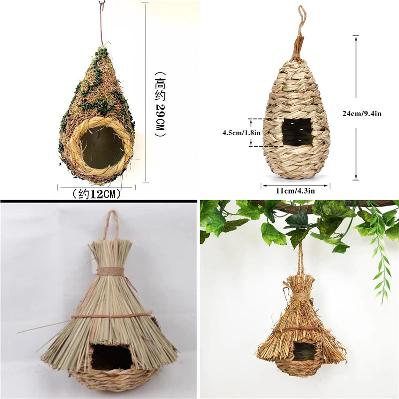 鳥の巣わら編みオウムの巣暖かい鳥の巣わらの巣鳥かご用品具セキセイインコの巣装飾用品|undefined