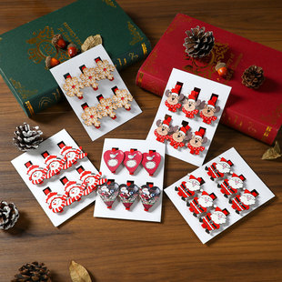 Cross-border creative Christmas wooden cartoon clip Christmas holiday decoration accessories home photo wall scene layout