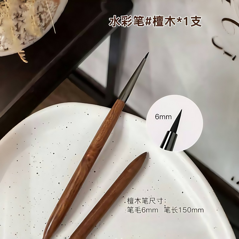 跨境  檀木杆美甲幼崽彩绘笔短款万能笔画花瓣勾线美甲笔工厂批发|undefined