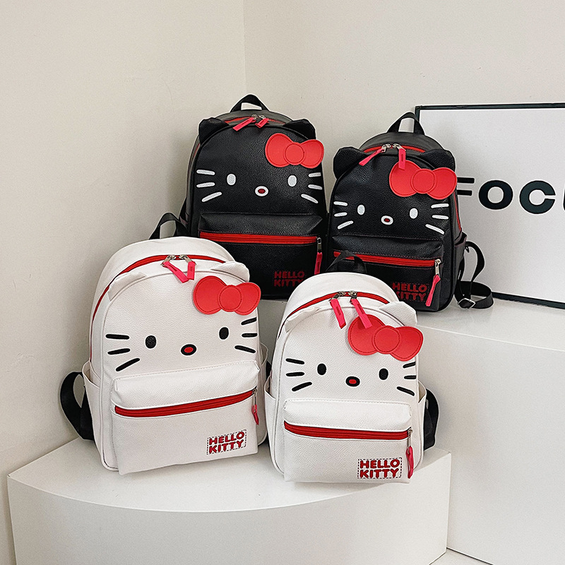 Hellokitty lindas mochila de estudiantes, mochila de caricatura de gatos, ligera y versátil, mochila de tendencia de chicas