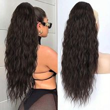 假发马尾女欧美玉米烫蓬松抽绳马尾辫假发弹力网接发片一片式马尾