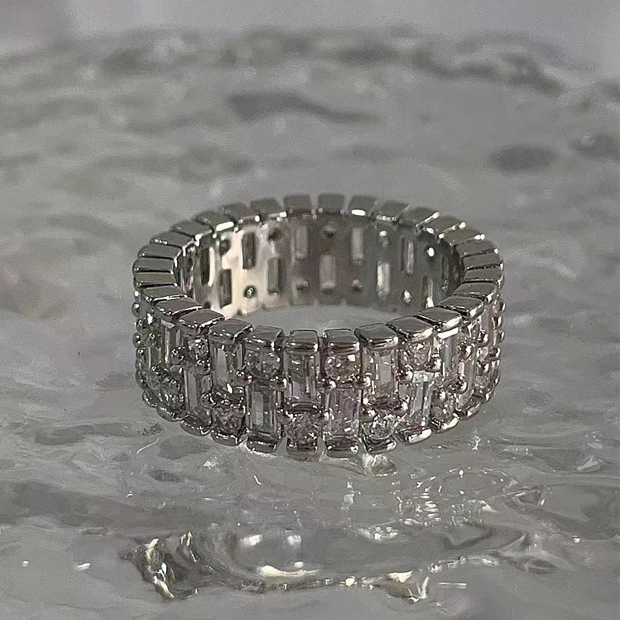 Fashion Solid Color Copper Inlay Zircon Rings 1 Piece