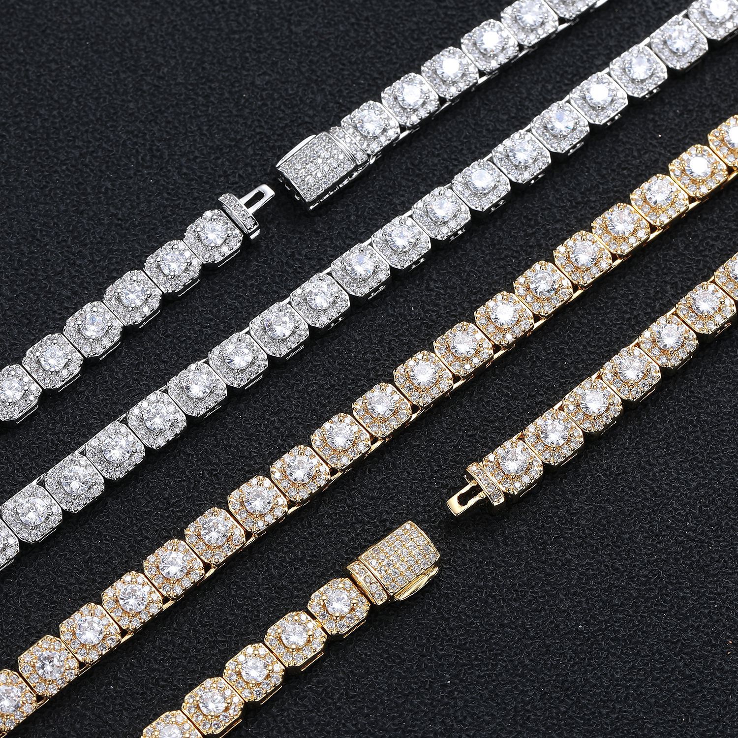 European And American Light Luxury Style Fashion Square Zircon Crystal Chain 2026 Spring Trend Hip-hop Square-shaped_voghion.com