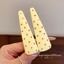 高级感黄色波点刘海夹简约风元气感头饰发饰女前额侧边夹刘海夹子