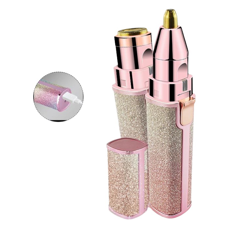 Transfronterizo nueva batería/USB recargable de las mujeres Shaver eléctrico ceja trimmer lápiz labial Shaver herramienta de eliminación de pelo facial image 1