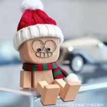 车载出风口香薰夹木质挂件黑胡桃木香水夹汽车装饰品扩香木卡通