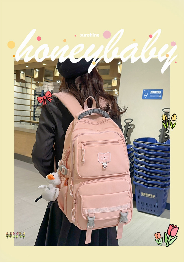 Exquisite schoolbag, large-capacity lightweight backpack for both men and women, backpack for 2024 junior high school, senior high school and college students, for commuting full figure