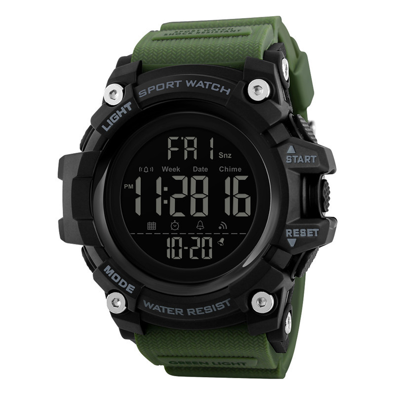Skmei deportes al aire libre camuflaje militar moda reloj electrónico de los hombres multi-función cuenta atrás estudiante LED reloj