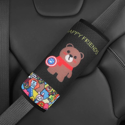 Children's Car Seat Belt Shoulder Cover Cute Car Anti-Leg Neck Fixing Adjuster Baby Car Safety Belt Cover (Seat belt shoulder pad) - captain-bear-shoulder-pad-increase-thickening