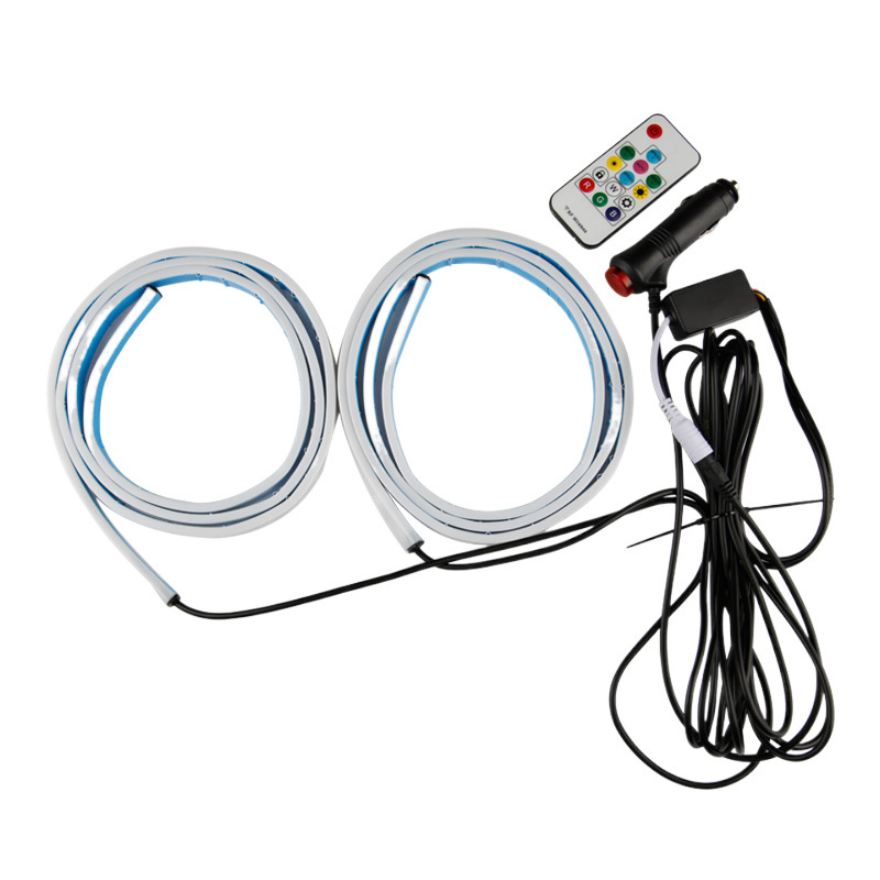 Lámpara de decoración de automóviles, luz de streamer lateral, luz de marquesina de streamer LED, luz de guía de agua de colores, luz de respiración image 5