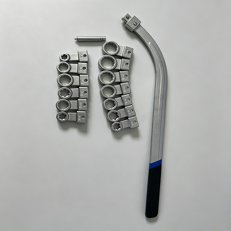 Customized 15-piece set of idler pulley belt wrenches, adjustable belt wrenches for automotive engines, and belt tensioning wrenches