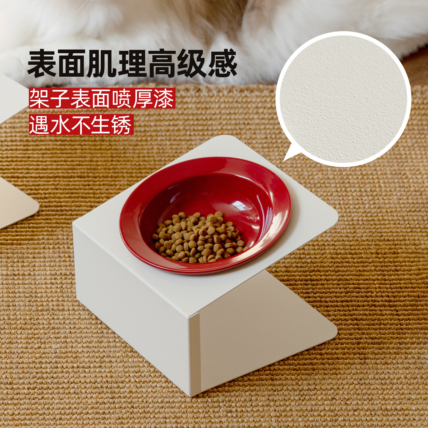 Cerámica de alto valor bd tazón doble para mascotas tazón para gatos protección de la columna cervical anti-volcado juego de tazón para gatos de grano de agua potable de gran calibre