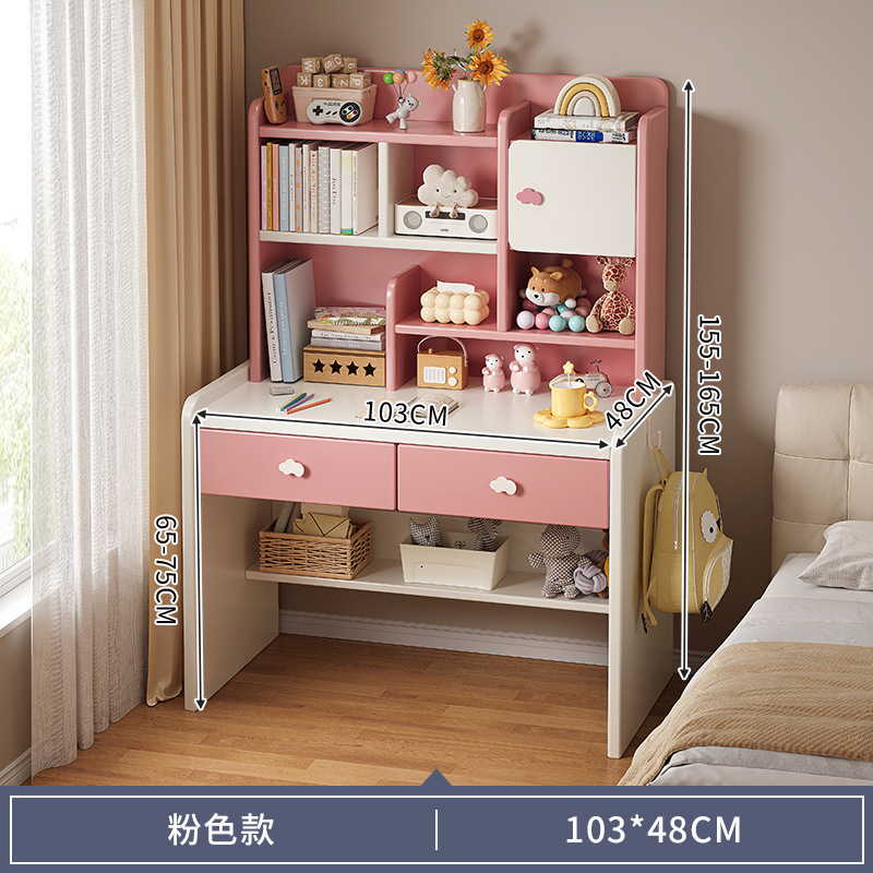 Mesa de escritorio infantil de madera estante de estudio en una mesa de escritorio dormitorio de estudiantes de primaria con set de mesa de escritorio elevadora doméstica