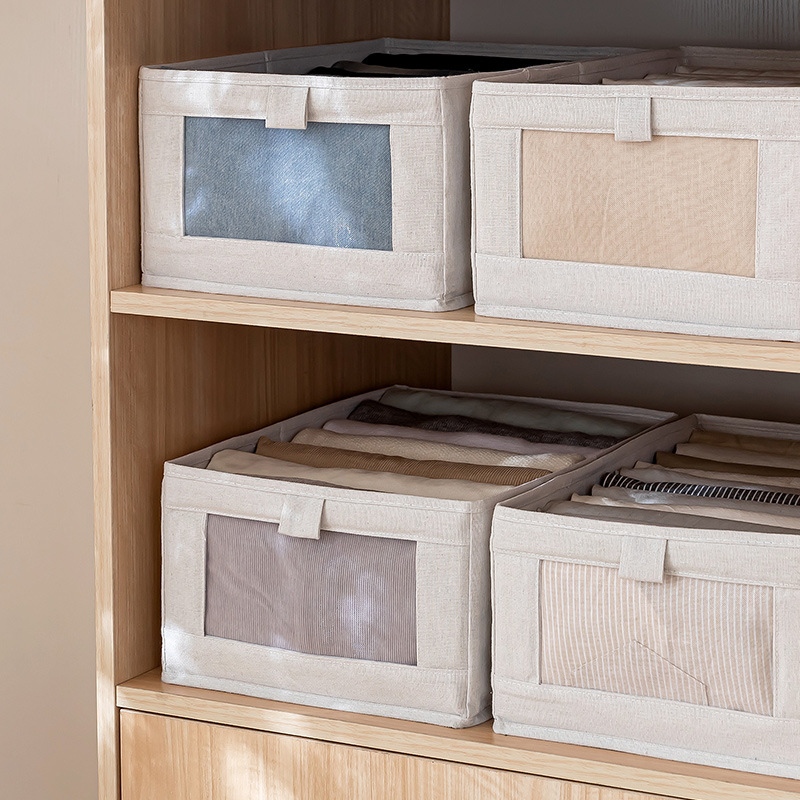 Armario de tela caja de almacenamiento de ventana cajón ropa interior caja de almacenamiento de ropa hogar grande plegable de almacenamiento