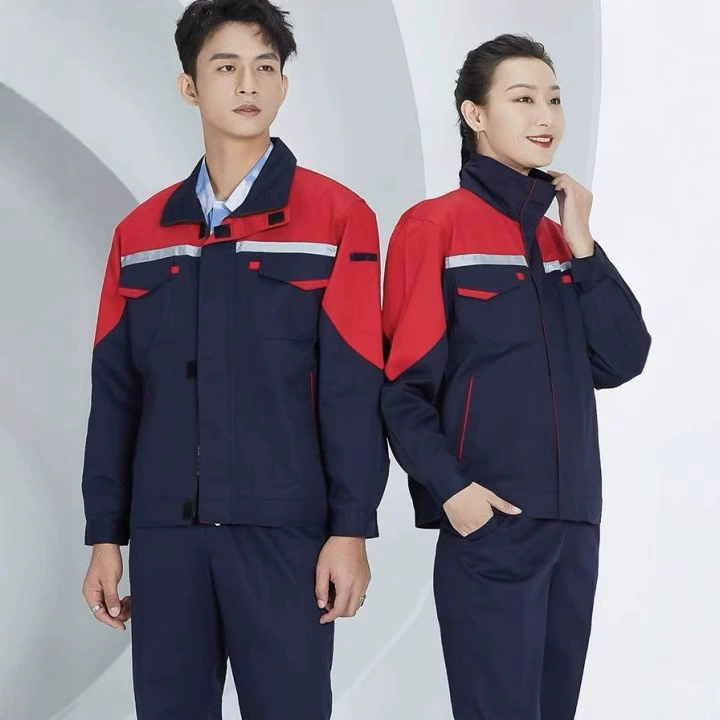 Весенний и осенний сращивание полиэстер-хлопок с длинными рукавами рабочая одежда на заказ устойчивая к грязи и носке