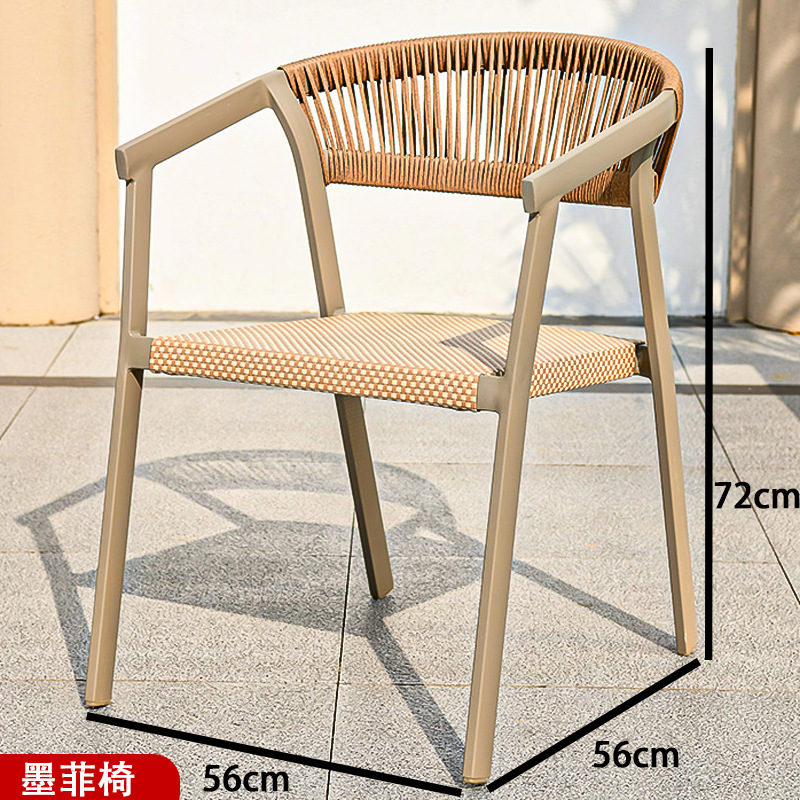 silla de caña de aluminio jardín terraza al aire libre silla de caña mesa al aire libre combinación de muebles al aire libre al por mayor interior