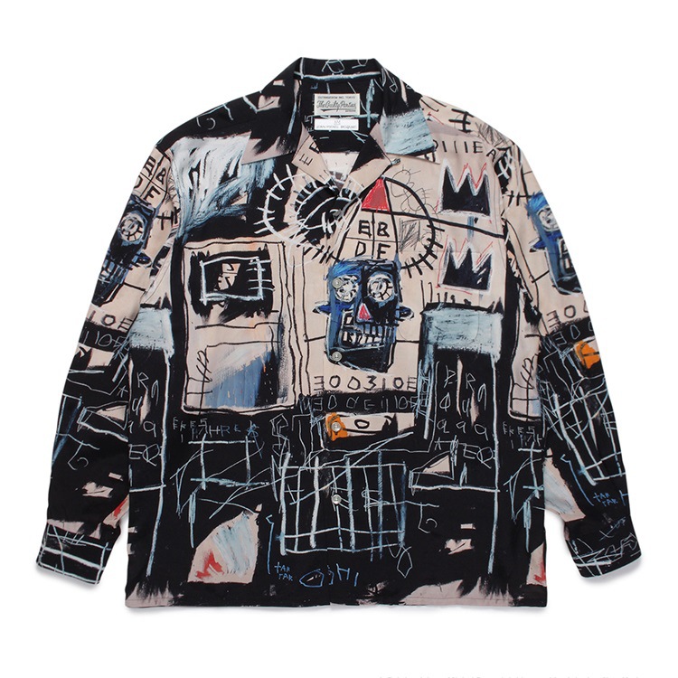 Camicia casual uomo basquiat heaven tokyo a maniche lunghe_voghion.com