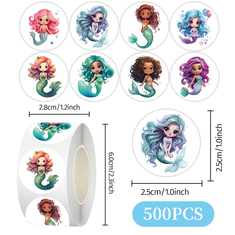 Cien tipos de dibujos animados pegatinas de animales rollo de recompensas para niños materiales didiy papelería cuaderno cinta adhesiva decoración