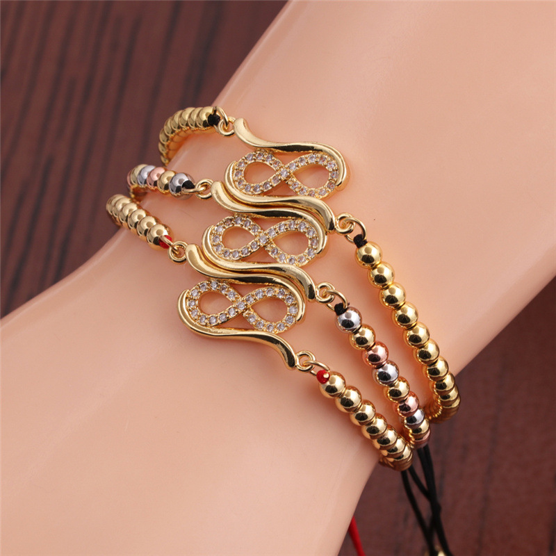 Fashion White Zirconium Infinity Adjustable Bracelet display picture 2