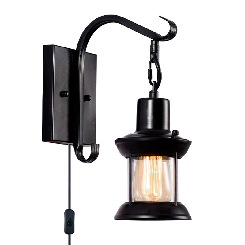 Explosión transfronteriza Zhongshan dedicada al estilo industrial americano retro lámpara de caballo lámpara de pared interruptor de enchufe corredor restaurante balcón