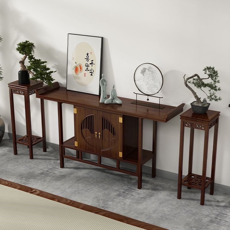 New Chinese style six-piece set for the central hall, four-piece set for the side table, eight-figurine table for the main hall, rural hall furniture, and altar