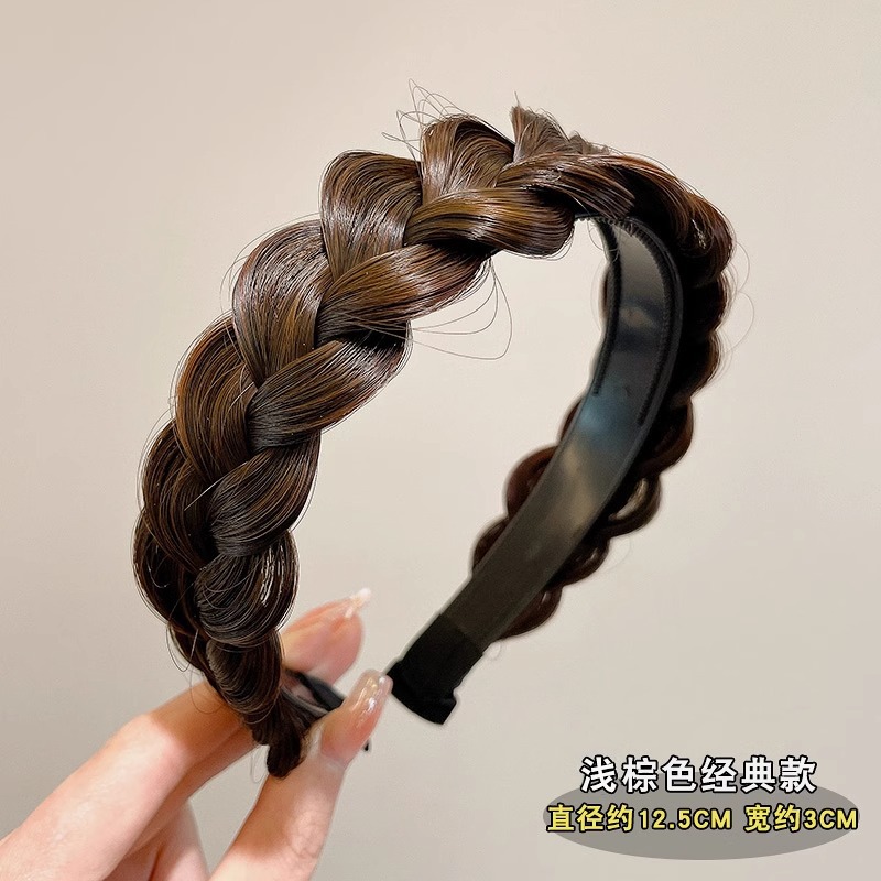 Bandas de cabello para mujeres 2025 nueva peluca de trenza de torsión en un toque de cabello corto bandas de cabello de alta calidad estilo extranjero estilo de moda tarjeta de cabello