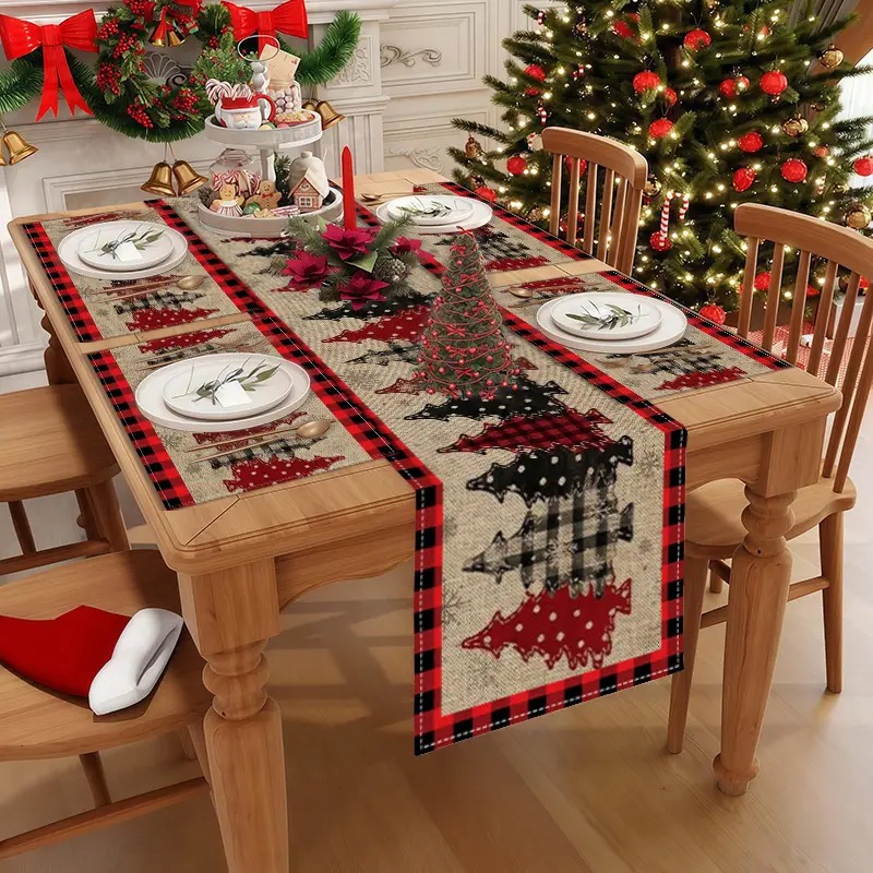 Nuevo conjunto de toallas de mesa transfronterizas de Navidad decoración de mesa Bandera de mesa Bandera de mesa Amazon 2026