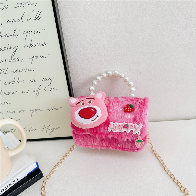 Nueva popularidad de la princesa extranjera bolso de cambio muñeca de peluche de peluche perlas de peluche mujer tesoro portátil de hombro mini mochila