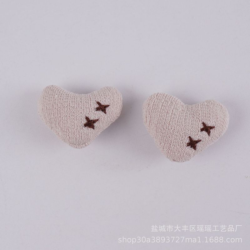 布艺diy手工小饰品美拉德色系小爱心桃心儿童服装发夹辅料饰品|undefined