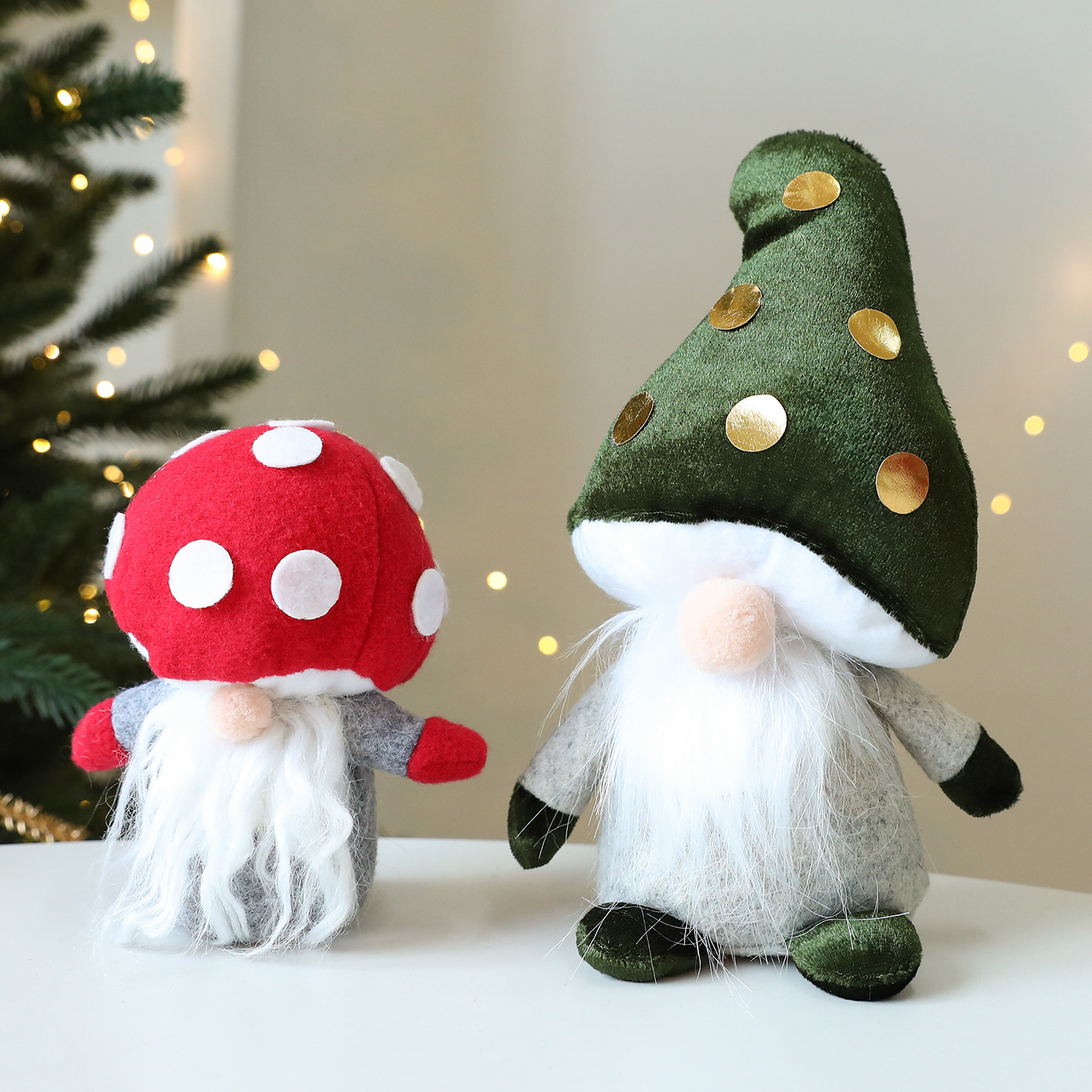 Pascua nueva cabeza de hongos rojos y verdes enanos decoraciones de Pascua decoraciones de ventanas decoración