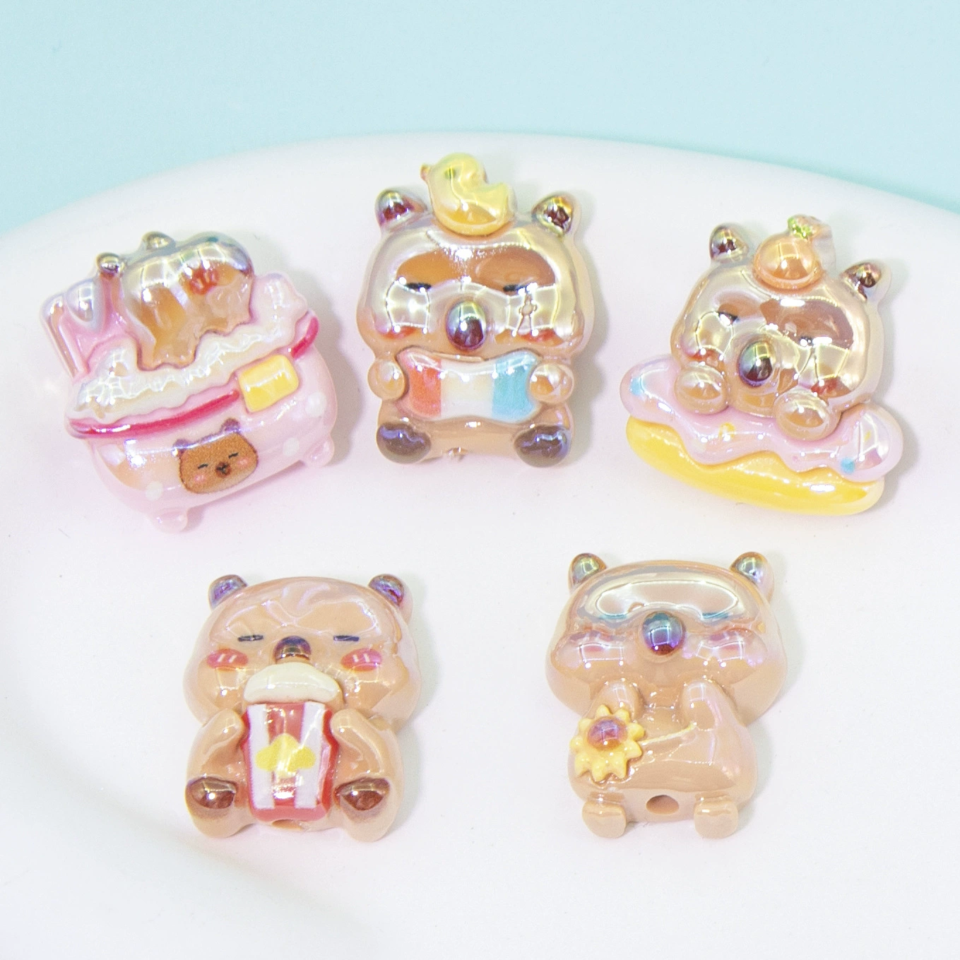 Food play with accessories, cream phone case, hair accessory, with little bears, DIY