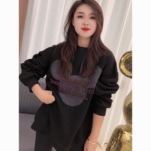 Women's New Plus Size Loose and Slouchy Long Sleeve Hooded Sweatshirt with Fleece Lining