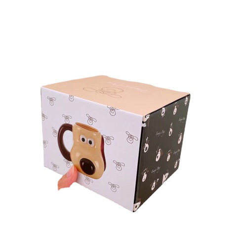 Leader Dog Hand-painted Ceramic Cup Creative Mug Children's Cute Breakfast Milk Oatmeal Cup Large Capacity Water Cup