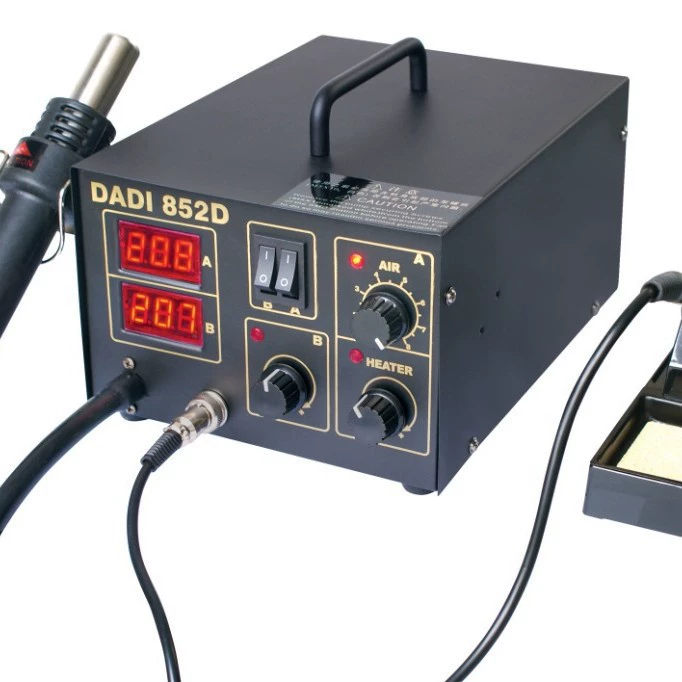 Паяльная станция с пневматической пушкой, комбинированная паяльная станция двойного назначения DADI 852D