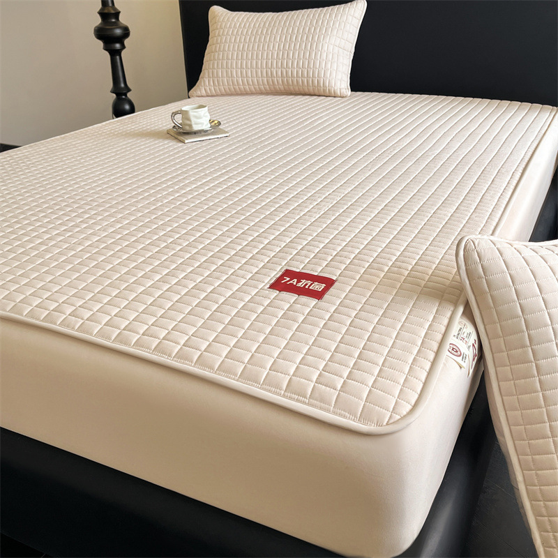 Class a 7A Antibacterial Washed Cotton Quilted Waterproof Bed Sheet Mattress Simmons Urine Protection Cover Universal for All Seasons 4