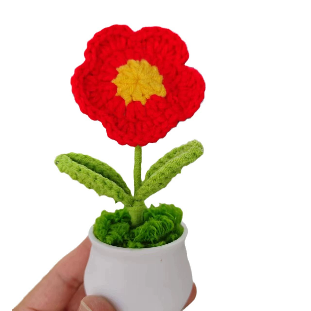 Wool woven woven lavender potted small safflower small daisy potted office home small decoration manual simulation flowers